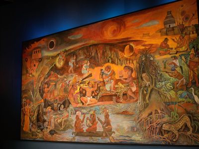 El mural "Xibalbá, el inframundo de los mayas" de Rina Lazo llega a Bellas Artes