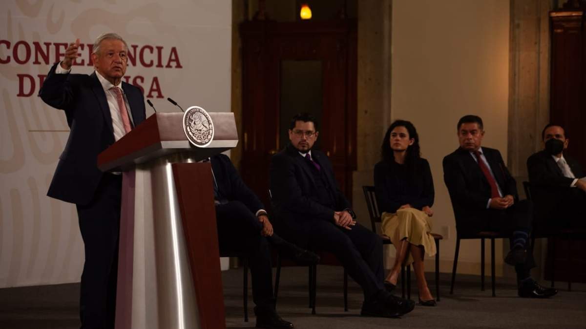 El presidente López Obrador en su conferencia matutina
