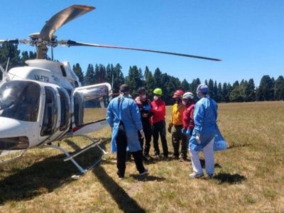 Volcán Lanín: tras un derrumbe, tres personas tuvieron que ser rescatadas