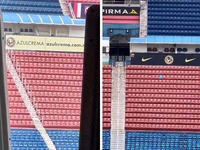Estadio Ciudad de los Deportes ya luce colores azulcrema previo al debut del América