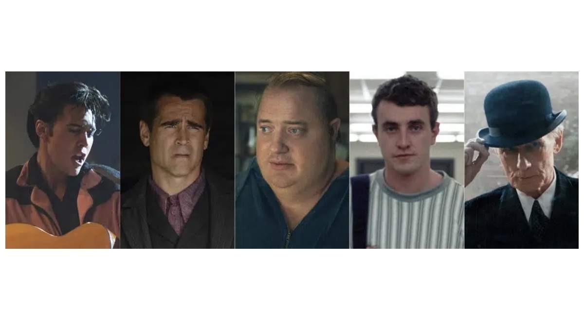 Nominados al Oscar a Mejor Actor:  Austin Butler en "Elvis", Colin Farrell en "The Banshees of Inisherin", Brendan Fraser en "The Whale", Paul Mescal en "Aftersun" y Bill Nighy en "Living"