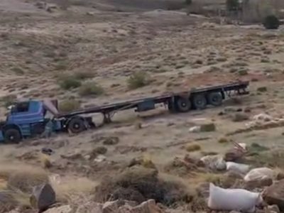 Accidente en Andacollo: un camión perdió los frenos y cayó 40 metros, el chofer resultó ileso