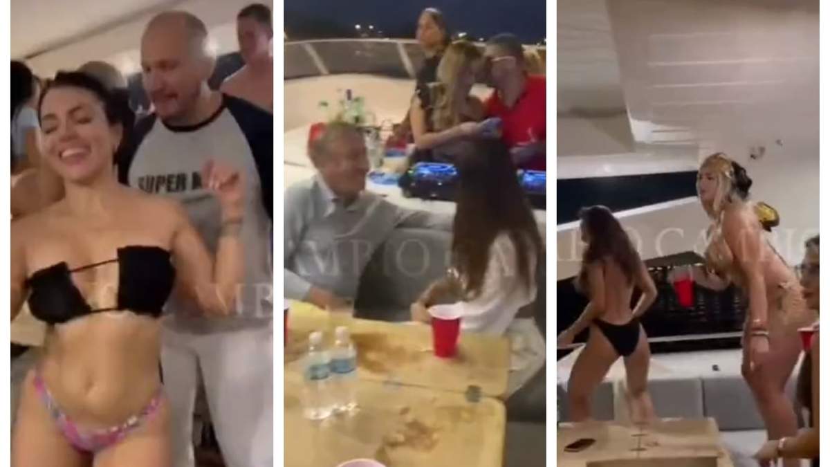 Capturas del video publicado por la revista Cambio donde aparecen Rodolfo Hernández y su hijo en una fiesta en Miami