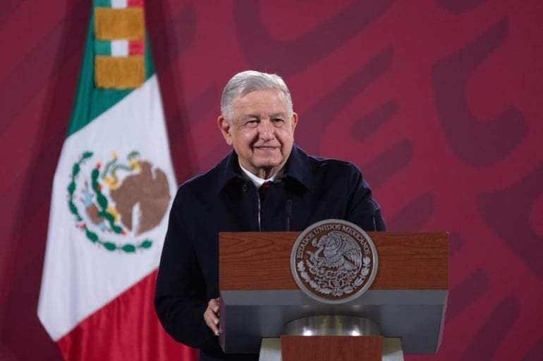 El mandatario durante la conferencia matutina del 23 de diciembre de 2020