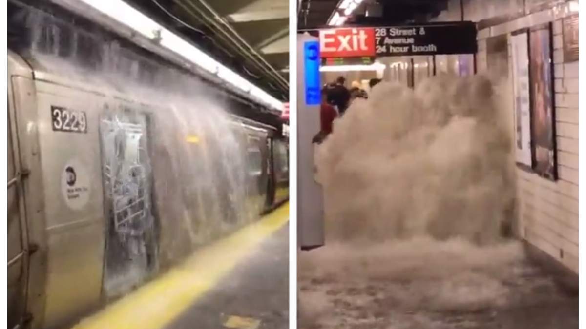 El agua inundó estaciones del Metro de Nueva York