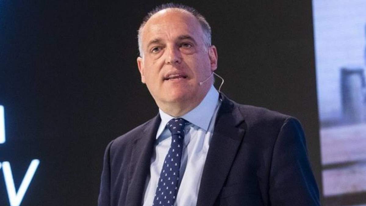 El presidente de La Liga española, Javier Tebas,