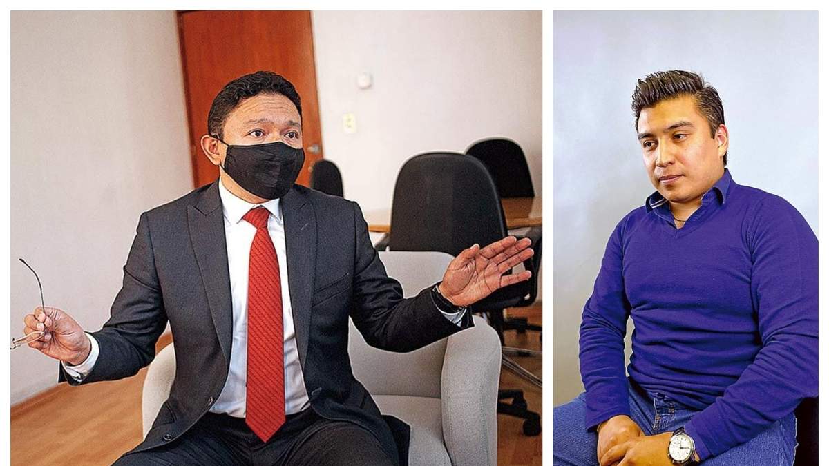 El coordinador general de Órganos de Vigilancia y Control de la SFP, Federico Huchim Gamboa, y Luis Fernando Montaño Meneses