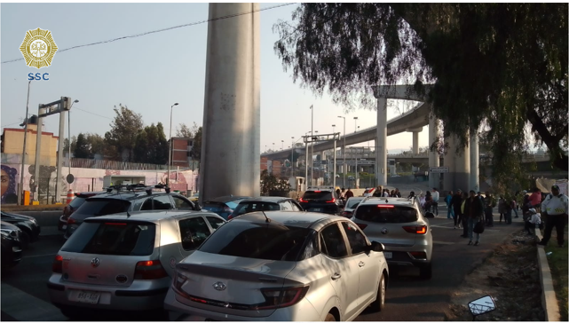 El bloqueo en Viaducto Tlalpan