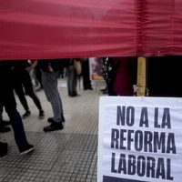 Sindicatos protestan contra reforma laboral de Milei en Buenos Aires