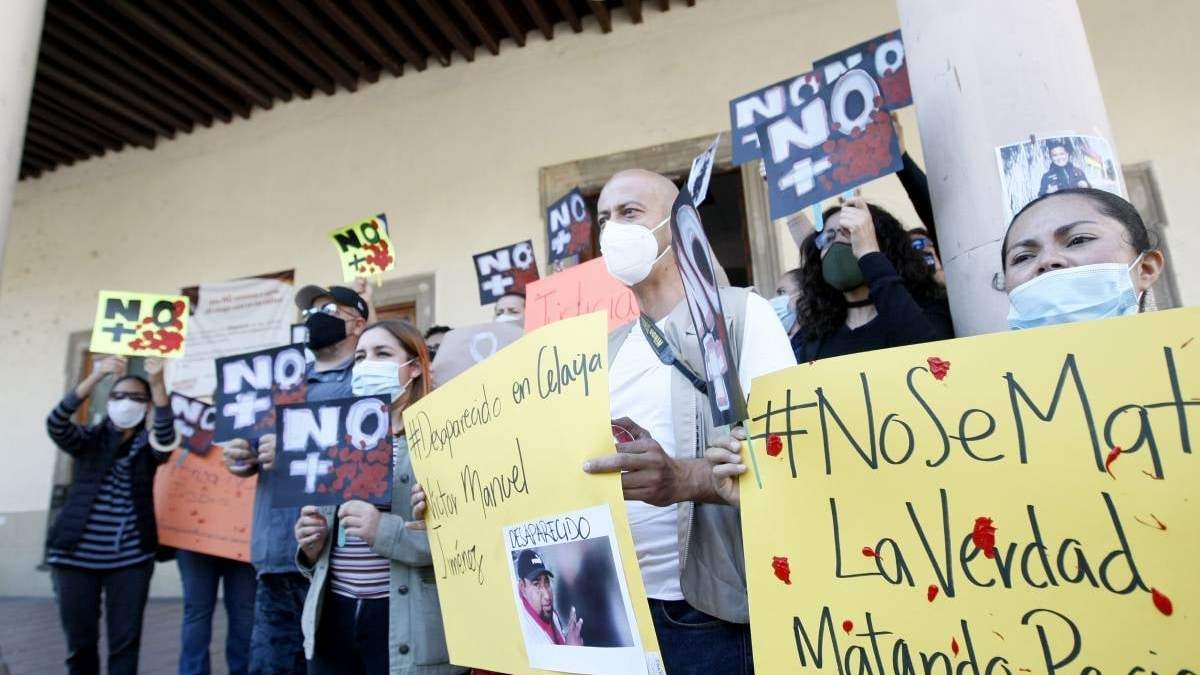Protesta por el asesinato de periodistas en 2020