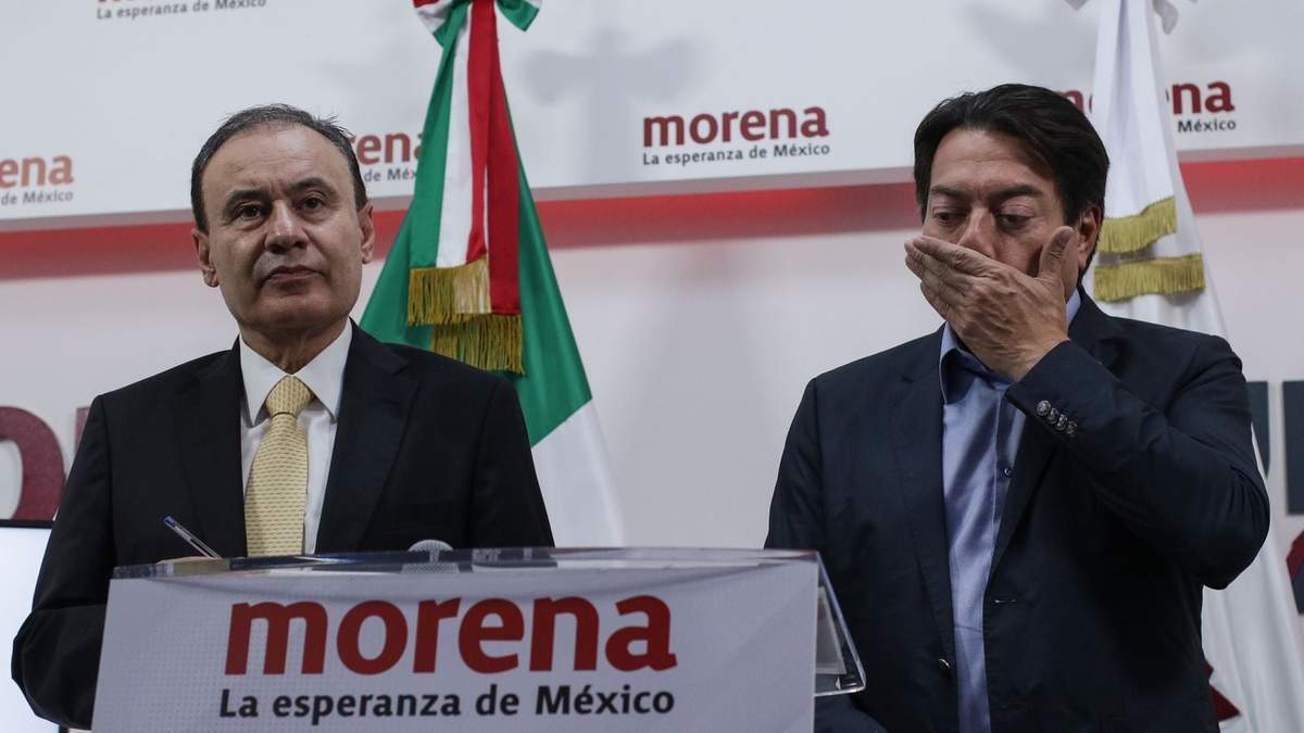 Alfonso Durazo y Mario Delgado en la conferencia