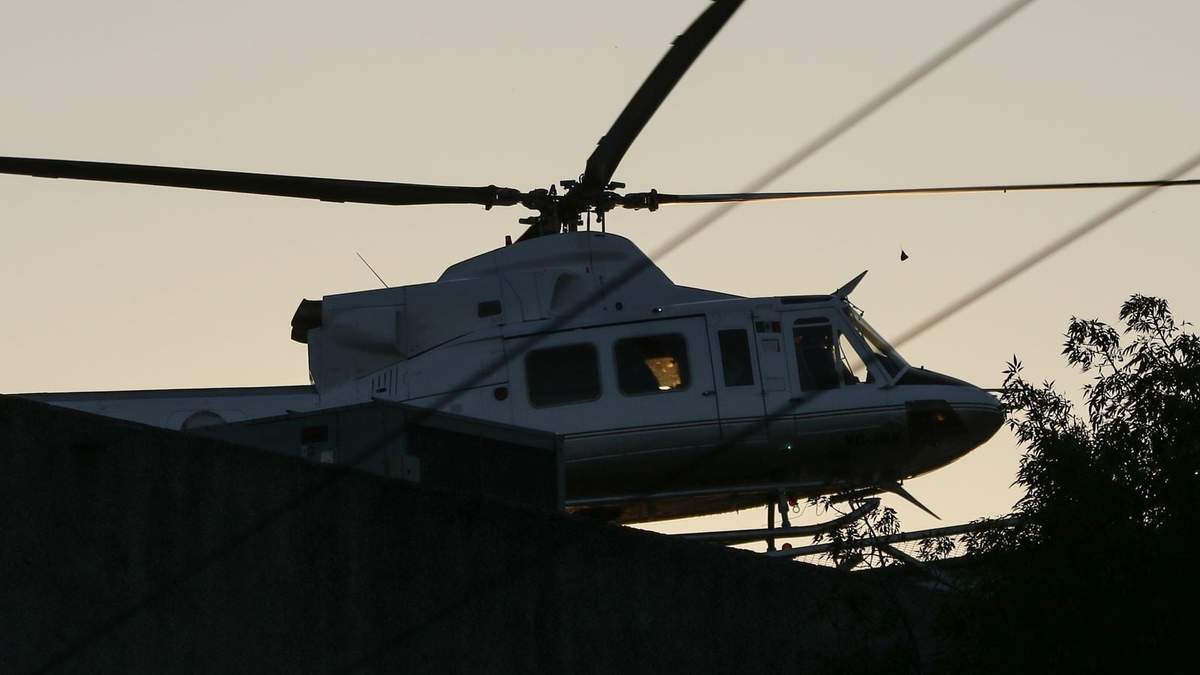 El helicóptero en el que fue trasladado Ovidio Guzmán