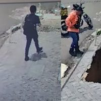 Se abre mega socavón a plena luz del día y “traga” a un estudiante (VIDEO)