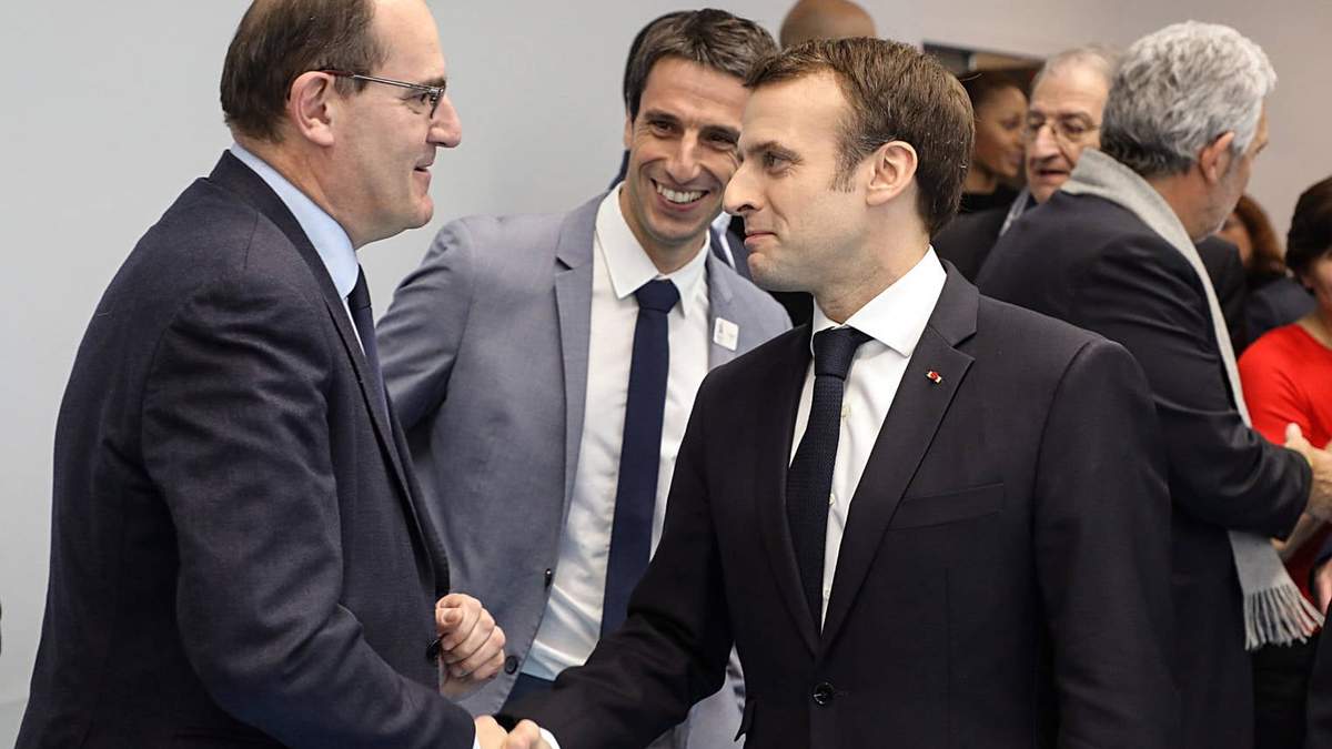 Emmanuel Macron y Jean Castex, el nuevo primer ministro. Fuente: (Twitter)
