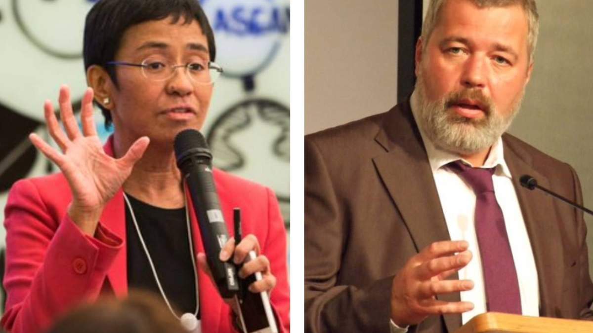 los periodistas Maria Ressa, de Filipinas, y Dimitri Muratov, de Rusia