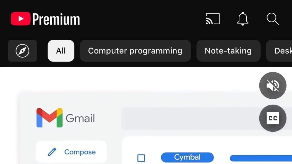Captura de pantalla de un supuesto anuncio en YouTube Premium