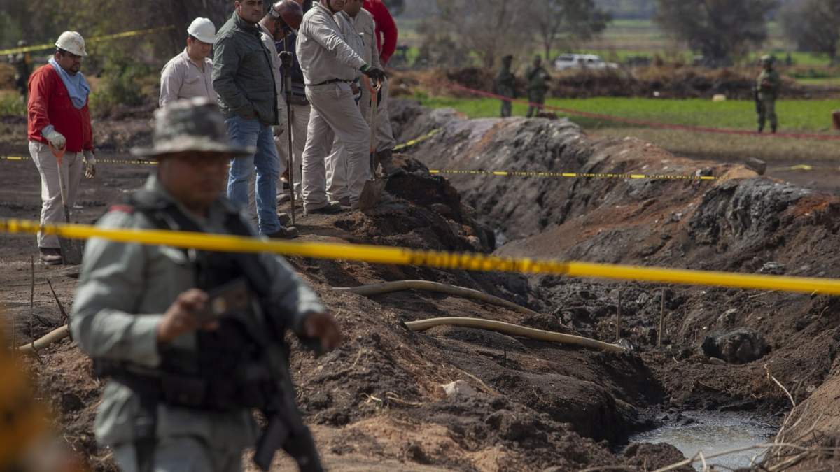 Toma clandestina de hidrocarburos en Tlahuelilpan, Hidalgo, que se incendió en 2019