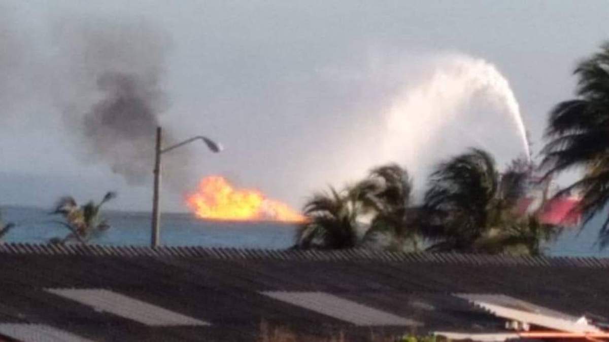Una de las imágenes del incendio que circularon en Twitter