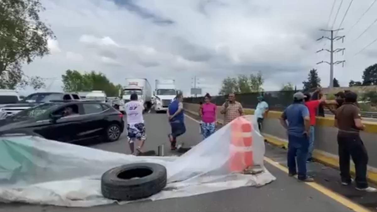 El bloqueo en la autopista México-Puebla