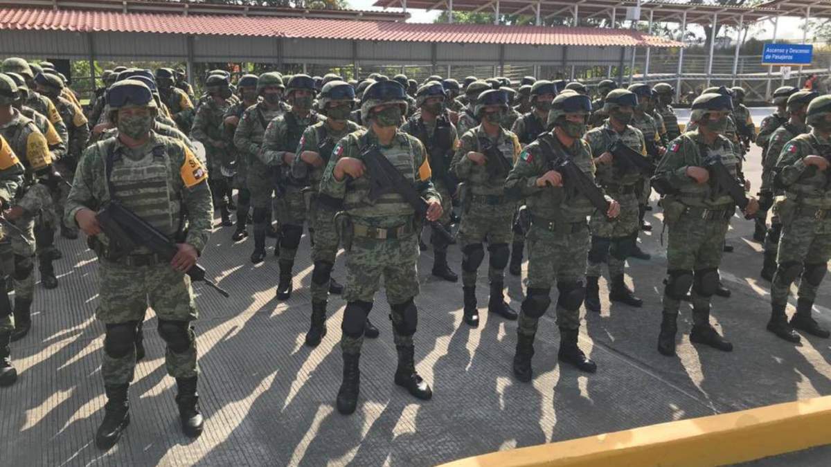 Personal de la Guardia Nacional desplegado en la frontera Sur