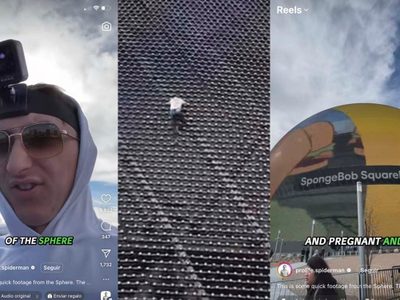 Un hombre escala The Sphere, la gigantesca esfera de luces led de Las Vegas; fue detenido (Video)