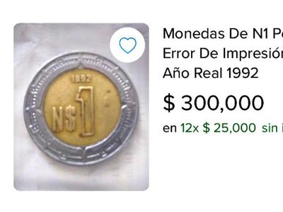 Piden 300 mil pesos por una moneda de un nuevo peso... de 1892
