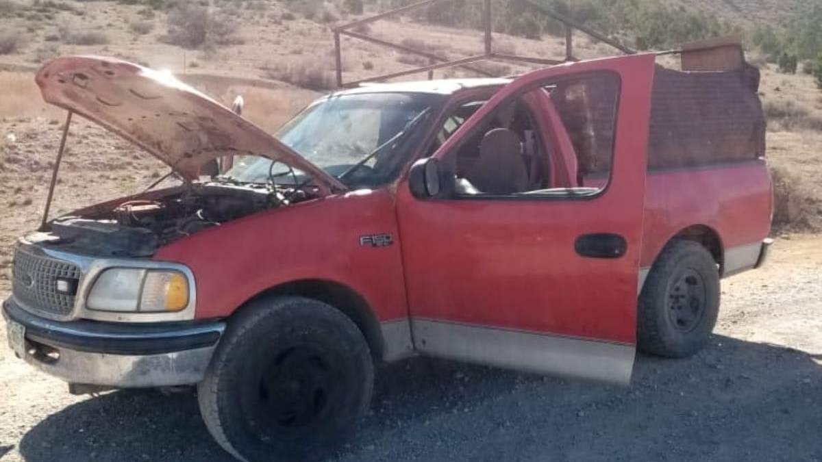 La camioneta en la que viajaban los migrantes