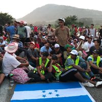 Durante tres horas, la Gendarmería impide el tránsito de la caravana migrante en Oaxaca