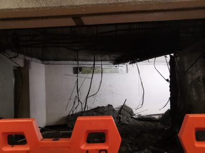 Se desprende falso plafón en la estación Balderas de la Línea 1 del Metro