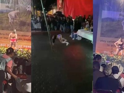 Ayuntamiento de Olintla, Puebla, festeja el Día del padre con bailarinas exóticas