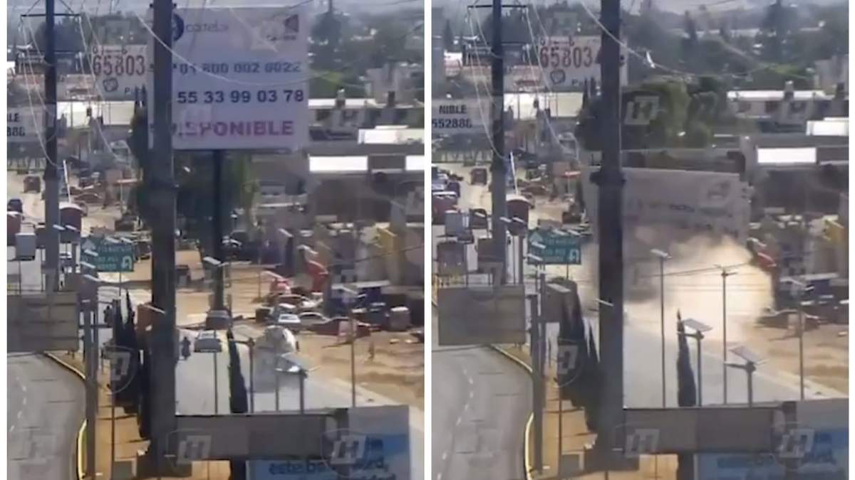 El espectacular se desplomó tras el impacto