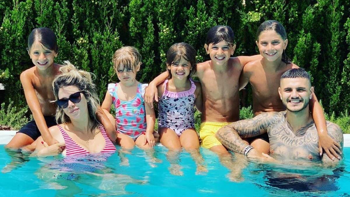 Wanda Nara, Mauro Icardi y sus hijos. Fuente: (Instagram)