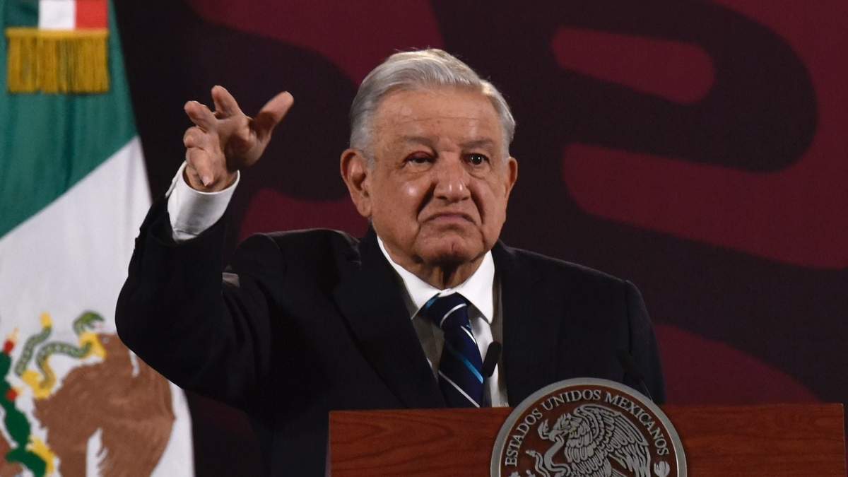 El presidente durante la conferencia de prensa