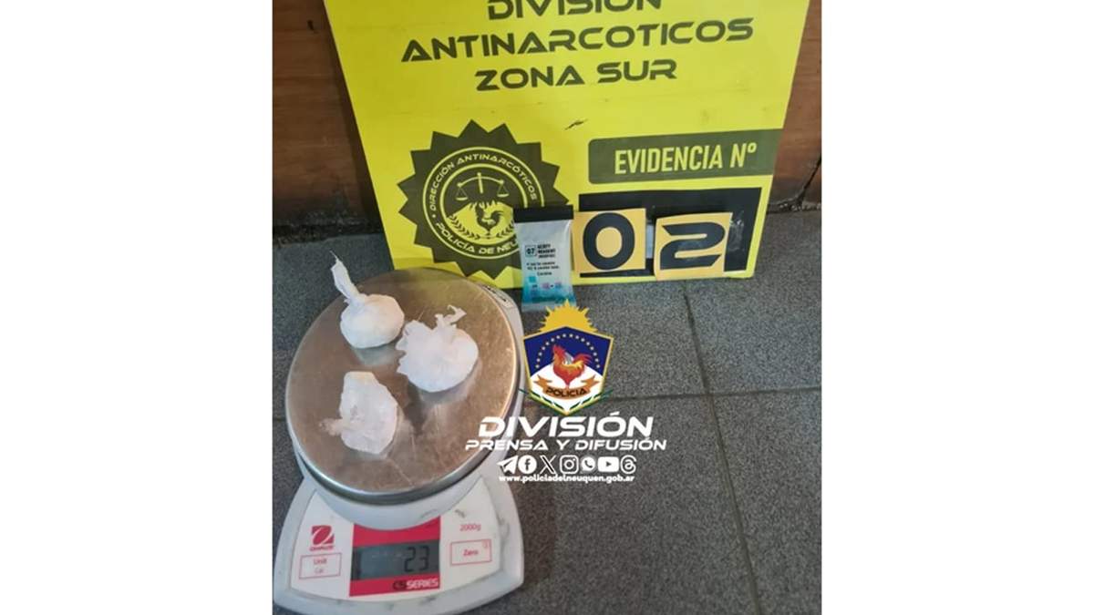 Los paquetes hallados fueron secuestrados por la policía. Fuente: (Policía de Neuquén)