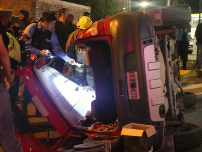 Accidente de tránsito: terrible vuelco en el oeste de Neuquén