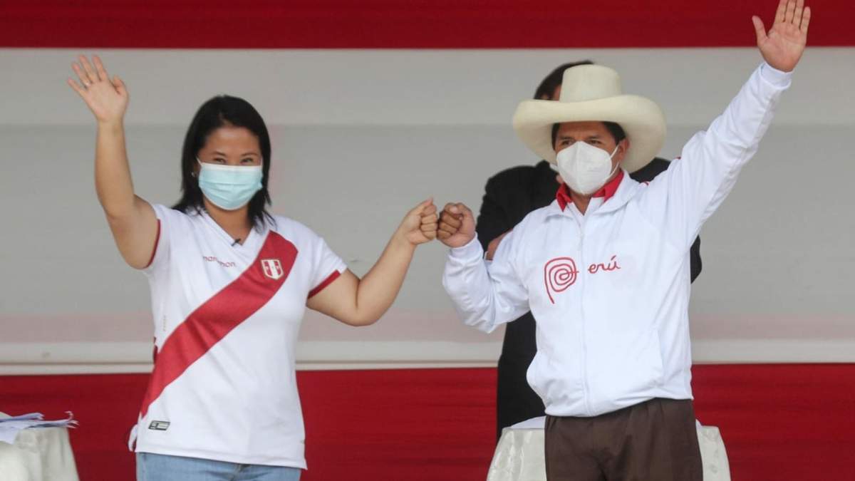 Keiko Fujimori y Pedro Castillo, candidatos a la presidencia de Perú. Fuente: (Twitter)