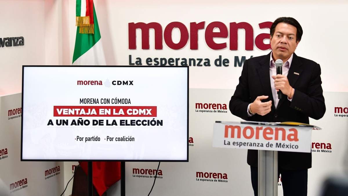 Mario Delgado en conferencia de prensa