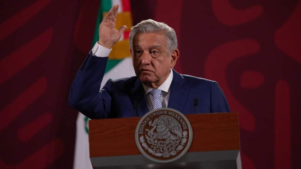 El presidente durante la conferencia matutina en Palacio Nacional