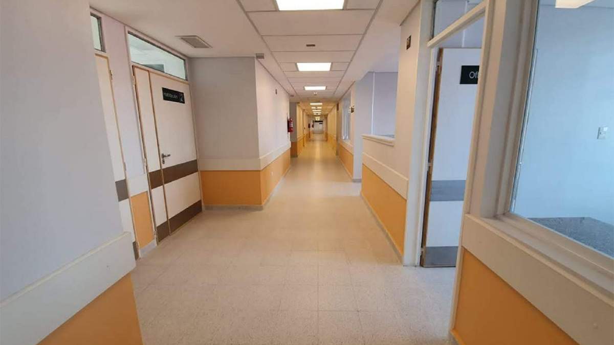 Nuevo sector de la flamante ampliación del Hospital Zapala. Fuente: (Twitter)