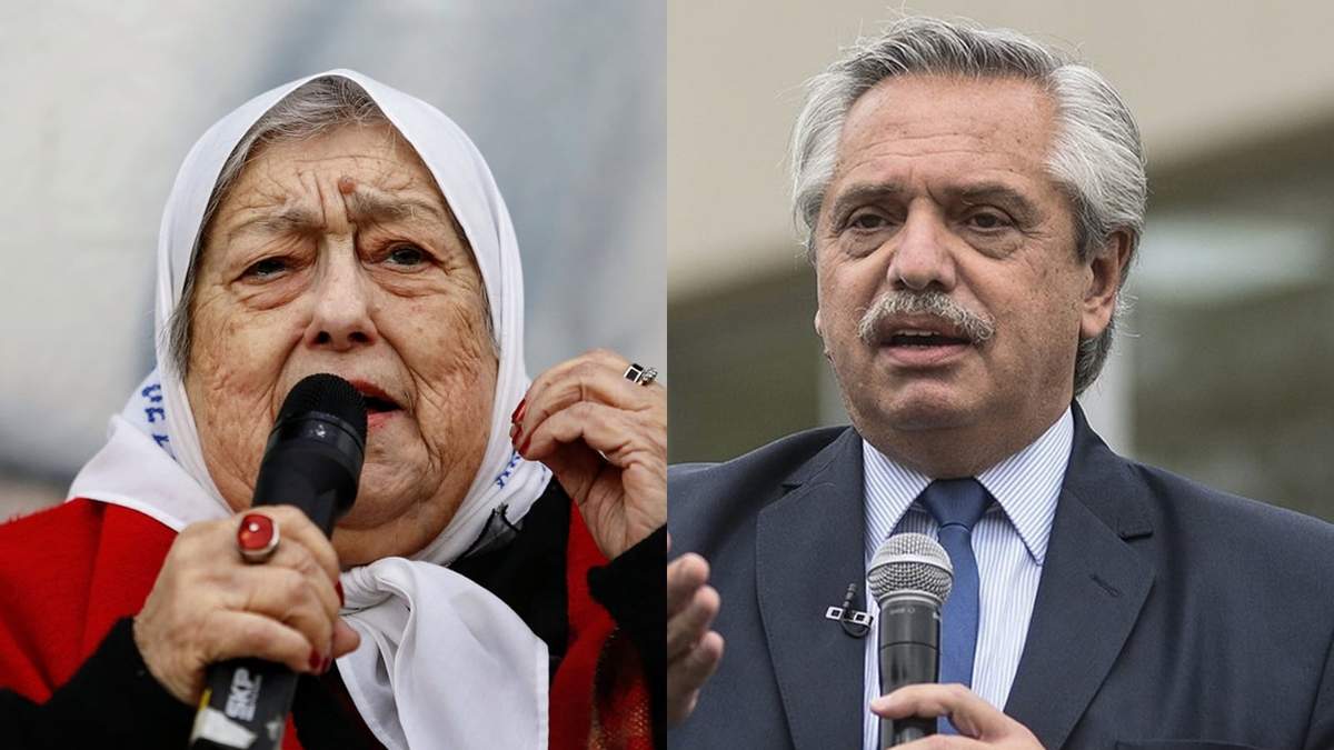 Hebe de Bonafini y el presidente Alberto Fernández. Fuente: (Minuto Neuquén)