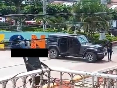 Captan a grupo armado arrojando restos humanos frente a palacio municipal de Cazones, Veracruz