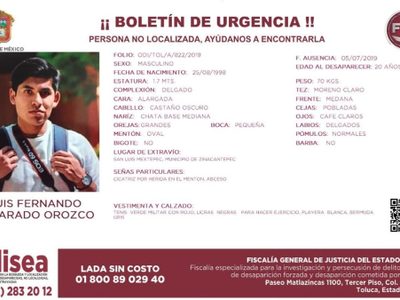 Estudiante de Contaduría de la UAEM es reportado como desaparecido