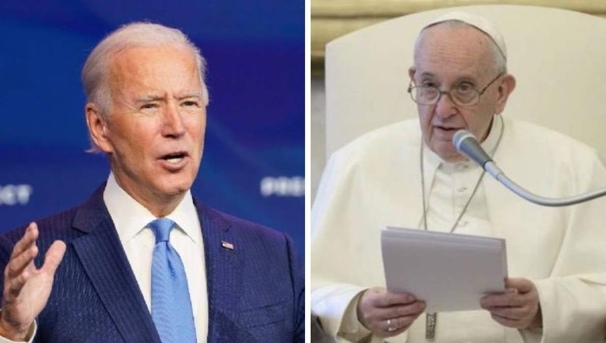 El presidente electo de EU, Joe Biden, y el Papa Francisco