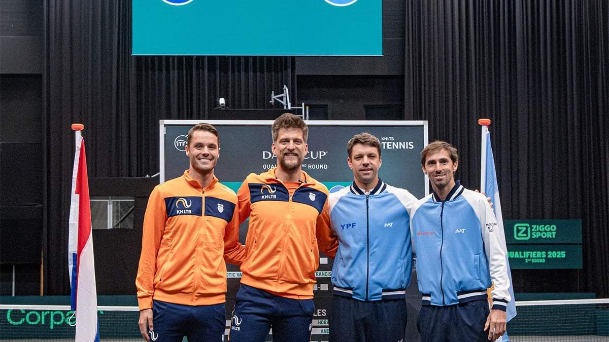 Presentación del dobles de Copa Davis entre Argentina y Países Bajos.