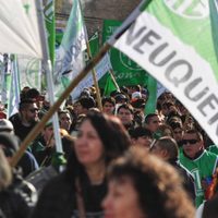Represión de la policía durante la asamblea de ATE en Neuquén