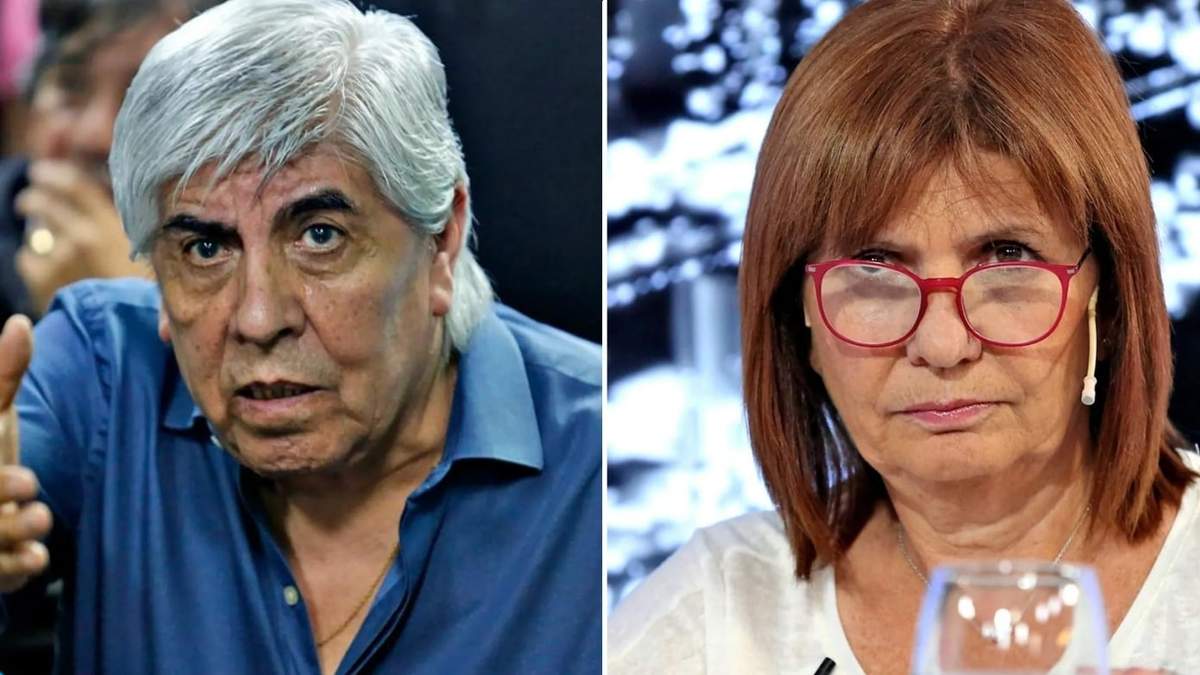 El líder de Camioneros y presidente de Independiente, Hugo Moyano, y la exministra de Seguridad, Patricia Bullrich. Fuente: (Twitter)