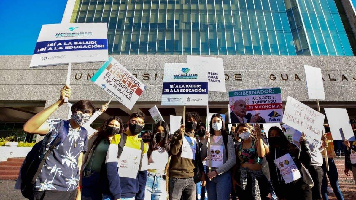 La manifestación de los universitarios