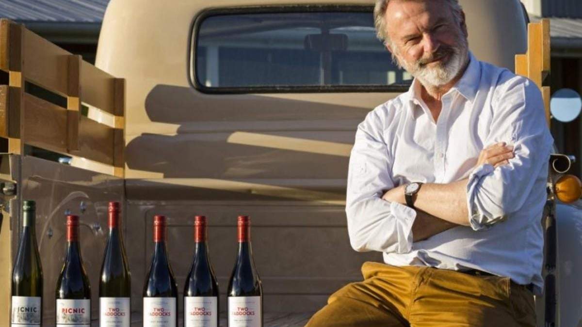Sam Neill y sus prestigiosos vinos. Fuente: (Instagram)