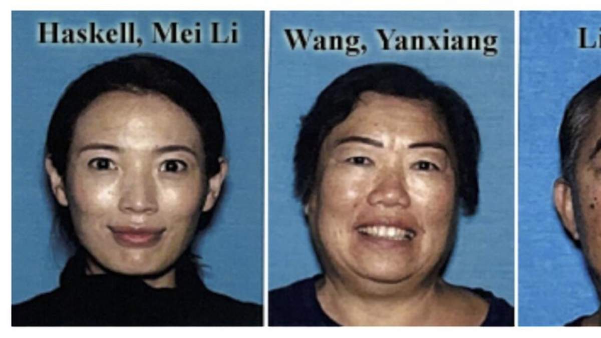 Esta combinación fotográfica sin fechar proporcionada por el Departamento de Policía de Los Ángeles muestra a Mei Haskell, izquierda, y a sus padres, YanXiang Wang y Gaoshan