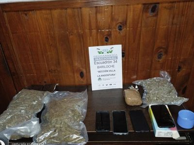 Gendarmería secuestró en Villa La Angostura más de un kilo de marihuana y cocaína